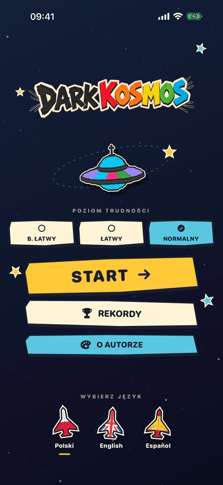 Menu gry Dark Kosmos